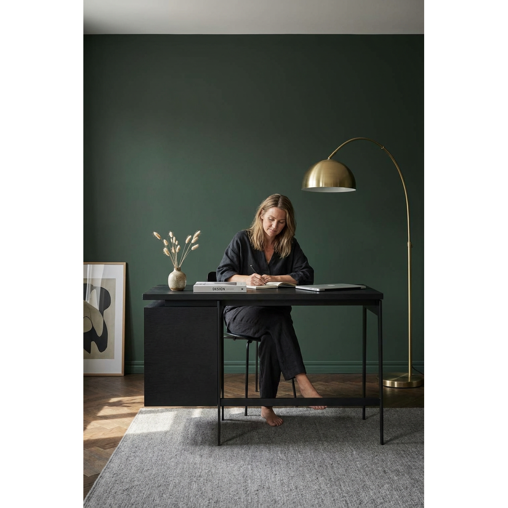 Massivholz Schreibtisch schwarz nordisches Design