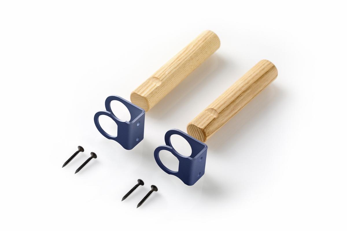 Wandhaken Holz & Metall blau online kaufen