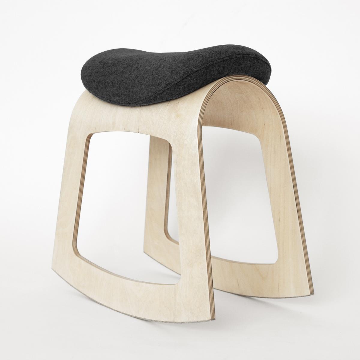 Schaukelhocker Muista Holz Schwarz Büro & Home-Office