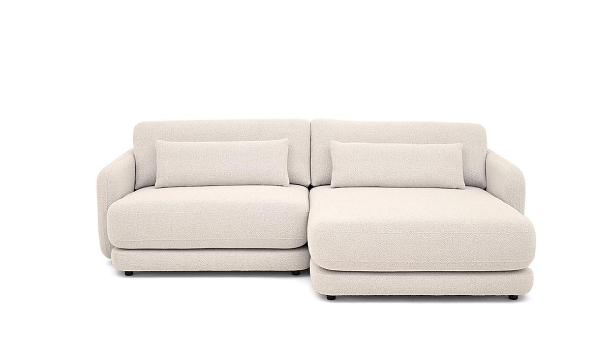 Großzügiges Sofa mit Liegefläche weiß skandinavisch