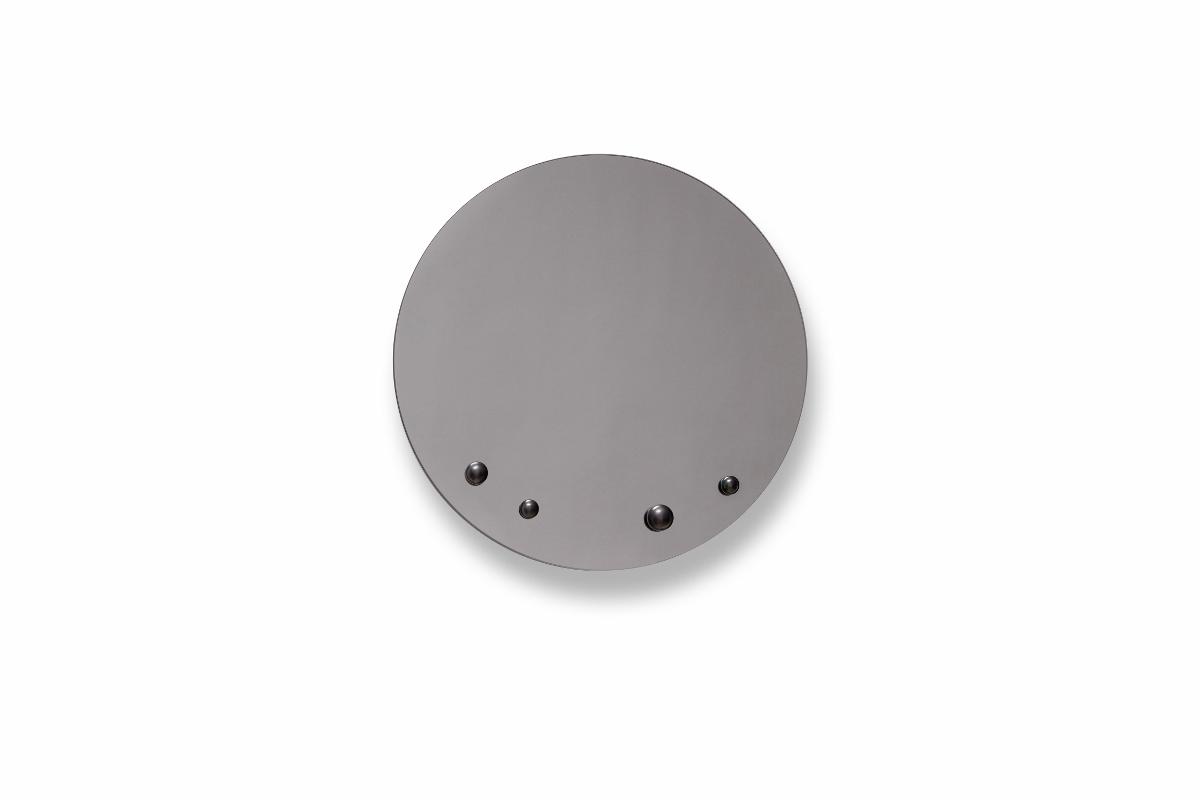 Wandspiegel rund modern grau