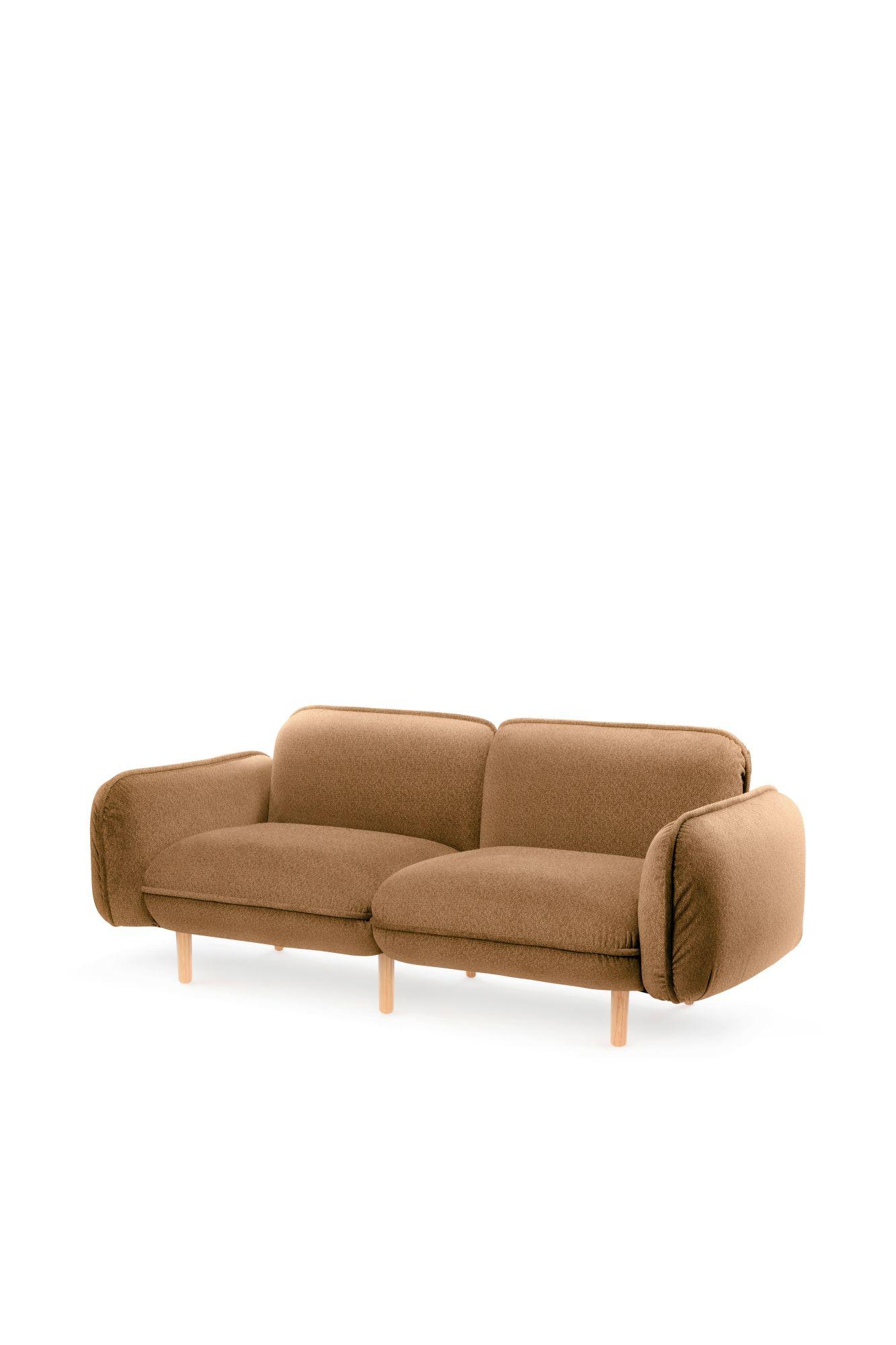 Bequemes skandinavisches 2-Sitzer Sofa BEAN mit modernem Design in senfgelb