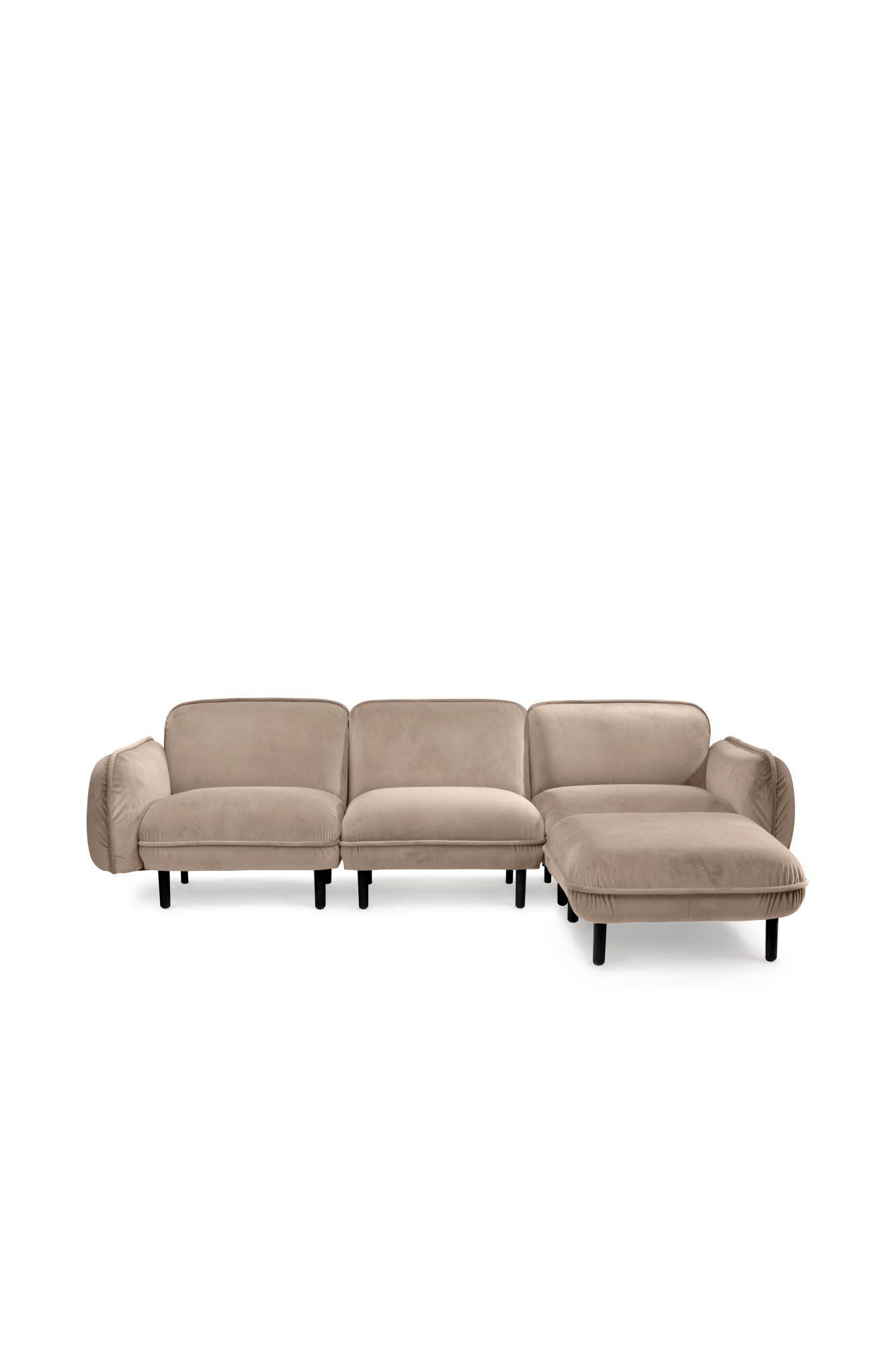 3-Sitzer Modulsofa BEAN in beige im eleganten skandinavischen Design für Wohnzimmer, Büro und Wohnzimmer
