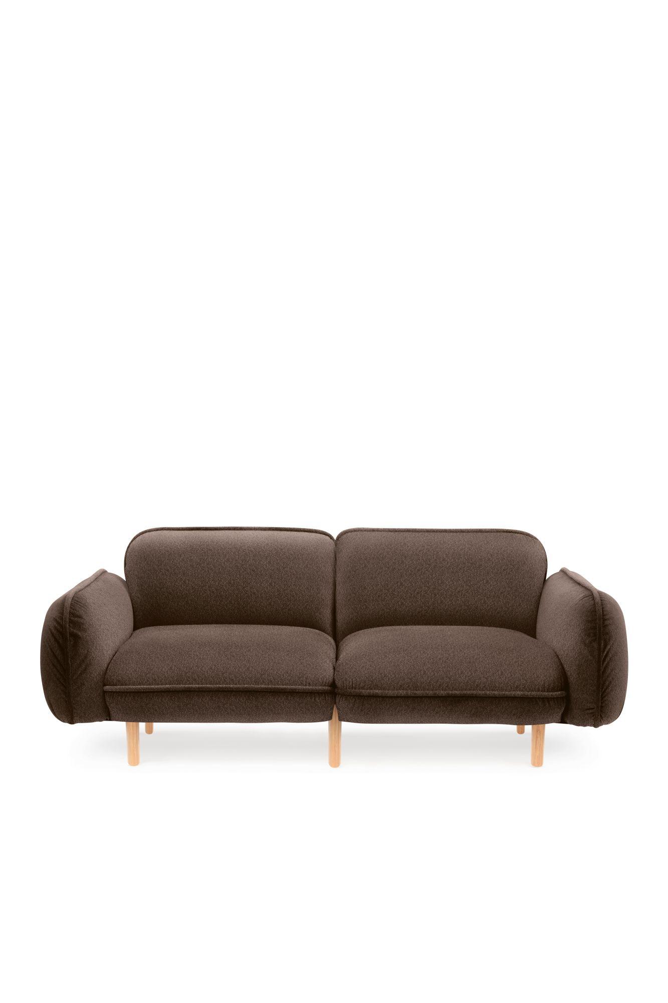 Braunes 2-Sitzer Designersofa BEAN mit modularem Aufbau