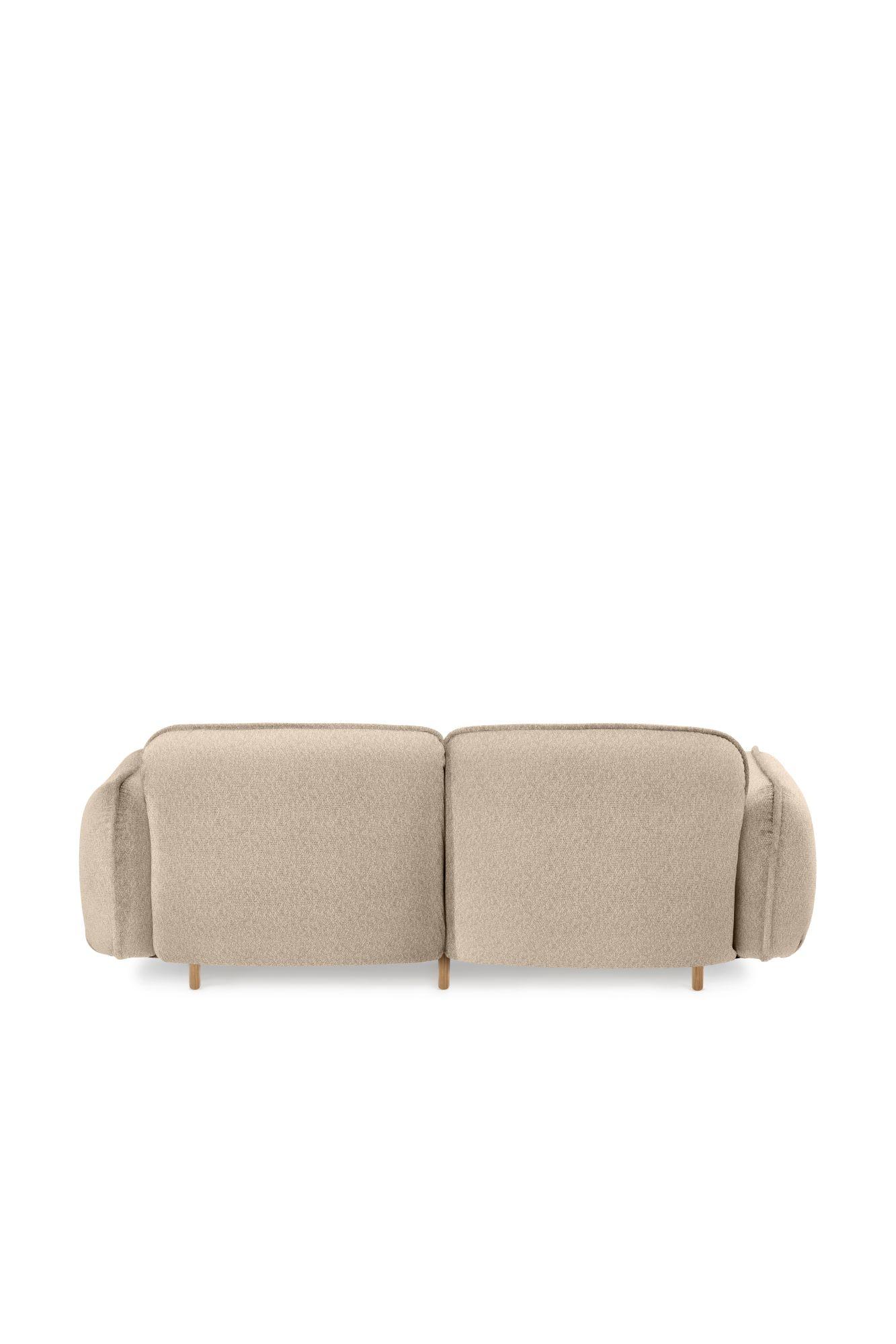 Modernes skandinavisches Designersofa BEAN in hellbeige für 2 Personen
