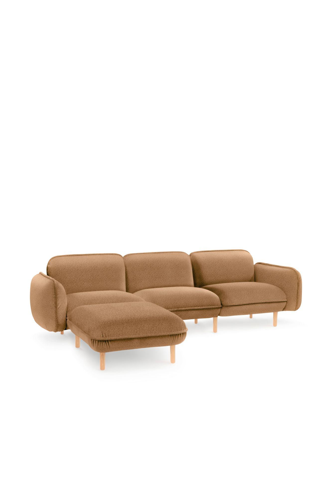 3-Sitzer Modulsofa BEAN in senfgelb im eleganten skandinavischen Design für Loungebereich, Büro und Wohnzimmer