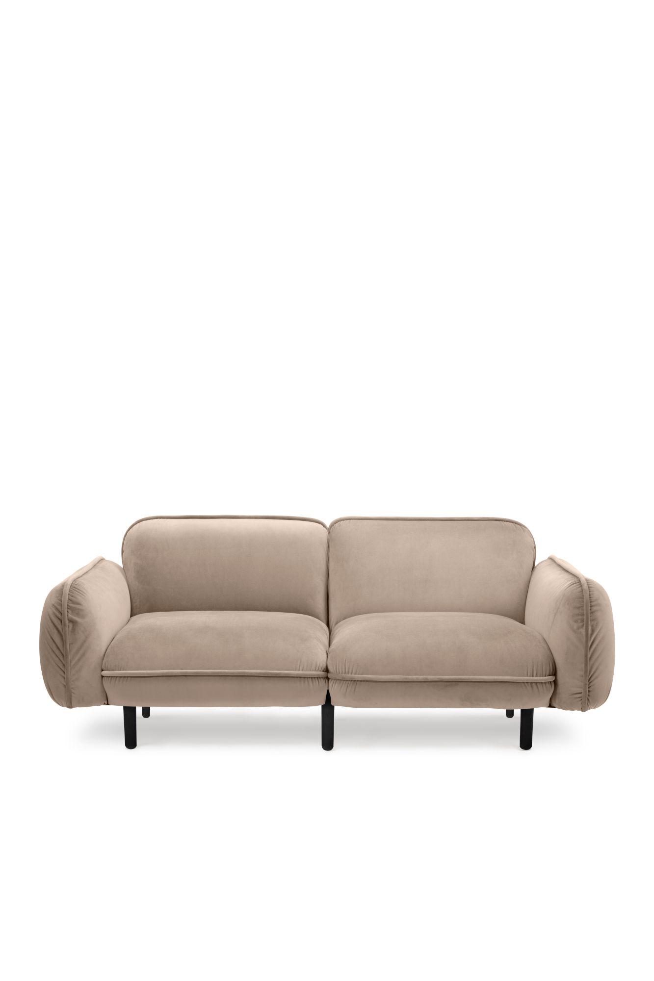 Beiges 2-Sitzer Designersofa BEAN mit modularem Aufbau