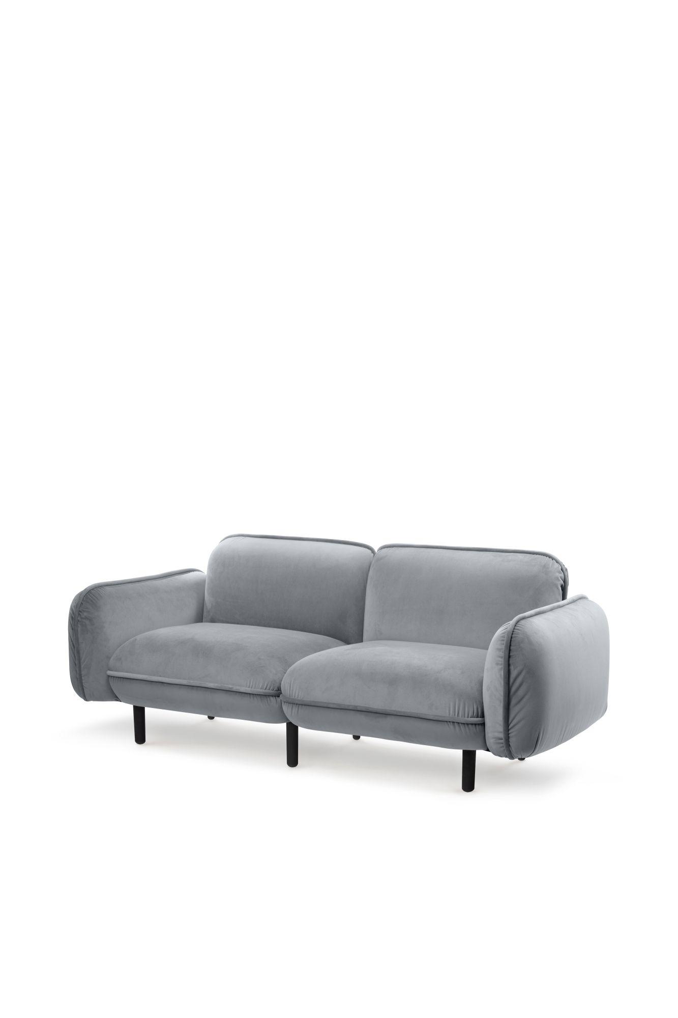 Modernes skandinavisches Designersofa BEAN in grau für 2 Personen