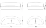 Maße vom runden Designersofa NAIVE in beige für 3 Personen