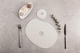 Platzsets hellgrau Leder skandinavisches Design kaufen
