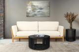 Moderner runder Couchtisch Holz schwarz