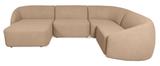 Designersofa ROUND mit modularem Aufbau für 4 Personen - Ecksofa im skandinavischen Stil mit Chaiselongue
