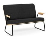 2er-Sofa schwarz mit Metallfüßen