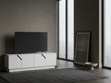 Minimalistischer TV-Schrank massivholz in weiß