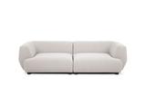 3er-Sofa Cava mit runden Formen weiß