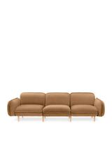 3er Designersofa BEAN in senfgelb mit modularem Aufbau