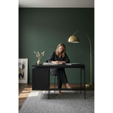 Massivholz Schreibtisch schwarz nordisches Design