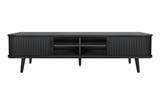 Design TV-Board mit Schiebetüren in schwarz