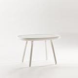 Couchtisch oval Holz weiß