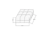 Maße vom skandinavisch designten Pouf NOT-A-SOFA in dunkelgrau mit modularem Aufbau für Empfangsbereich, Büro- Loungebereich und Wartezimmer