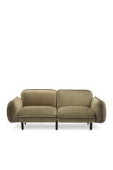 2-Sitzer Designersofa BEAN in grün mit modularem Aufbau