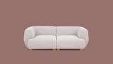 2er-Sofa rund weiß skandinavisches Design