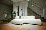 Skandinavisches Designersofa Chaiseloungue weiß