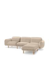 Bequemes skandinavisches 3er-Sofa BEAN mit modernem Design in hellbeige