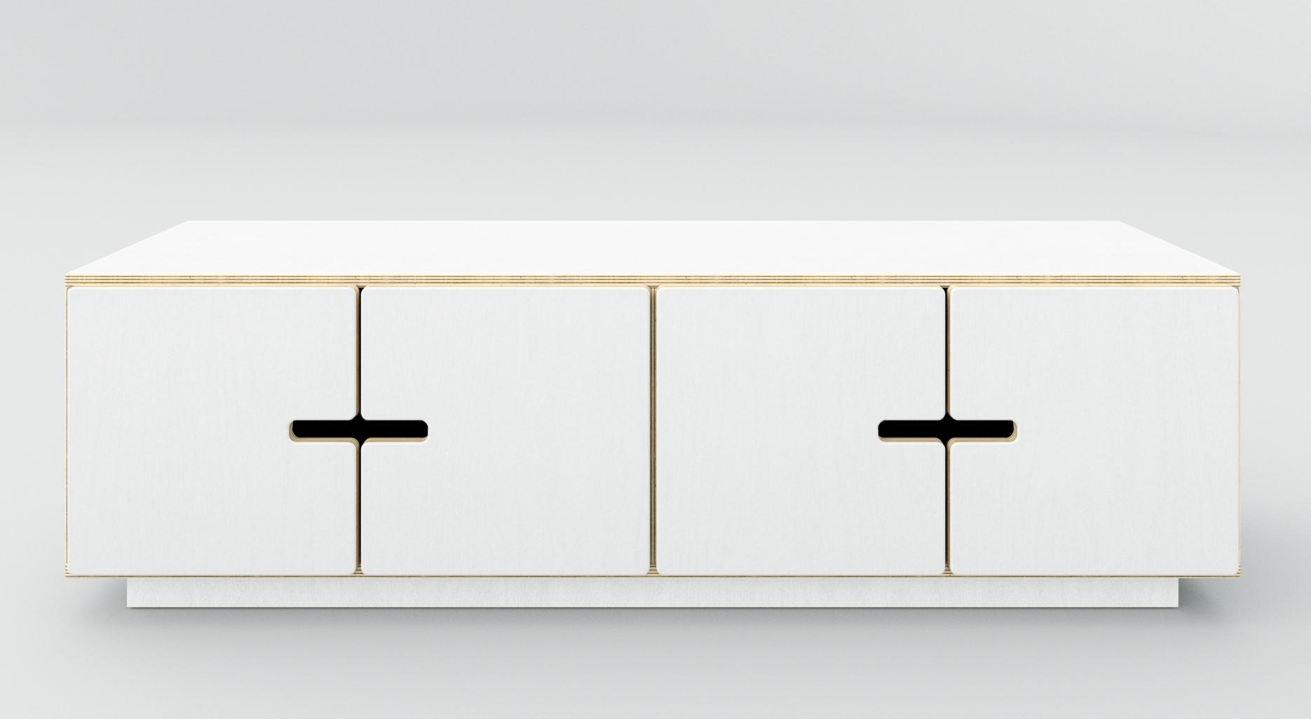 TV-Schrank mit Türen weiß skandinavisch