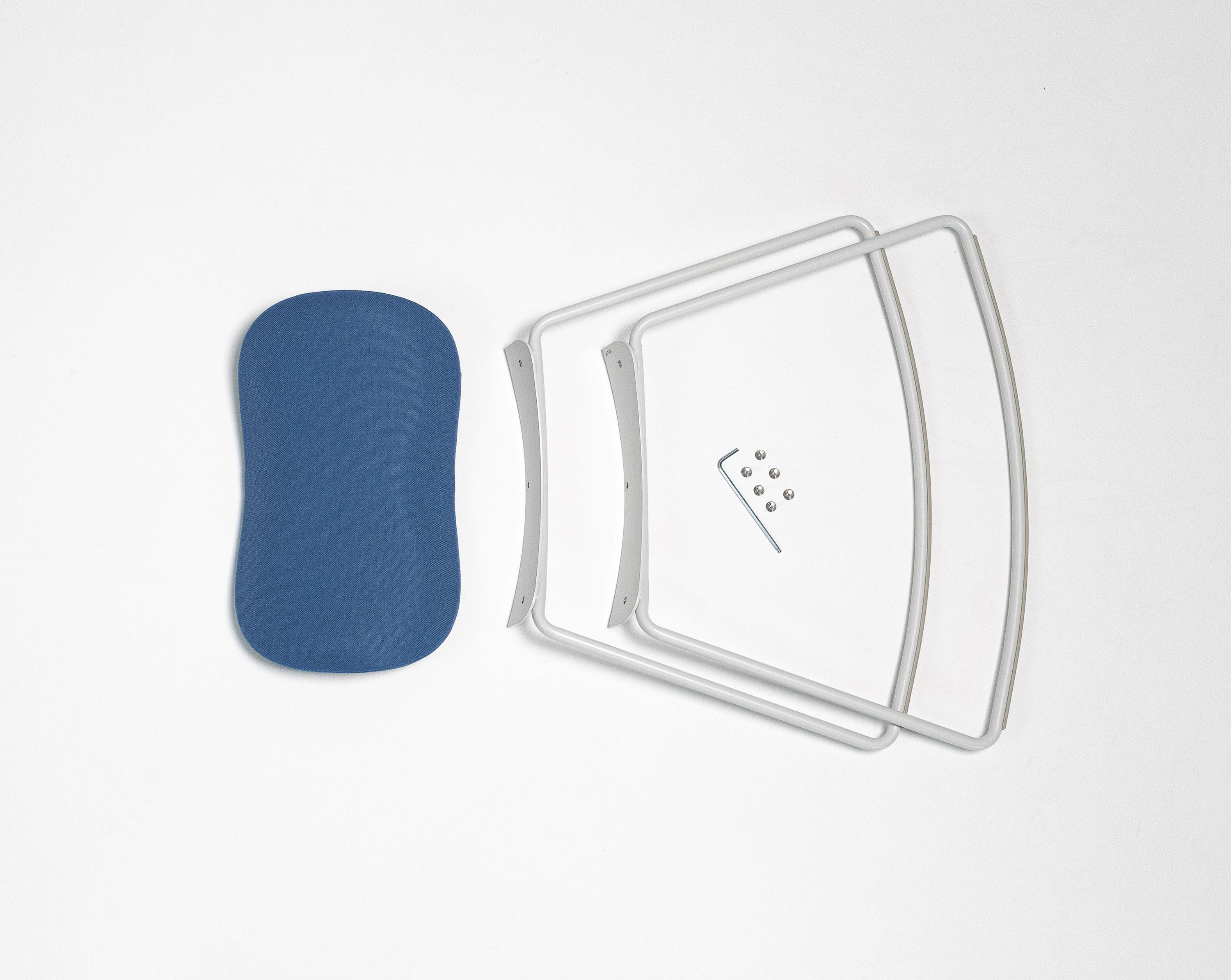 Design Bürohocker blau grau