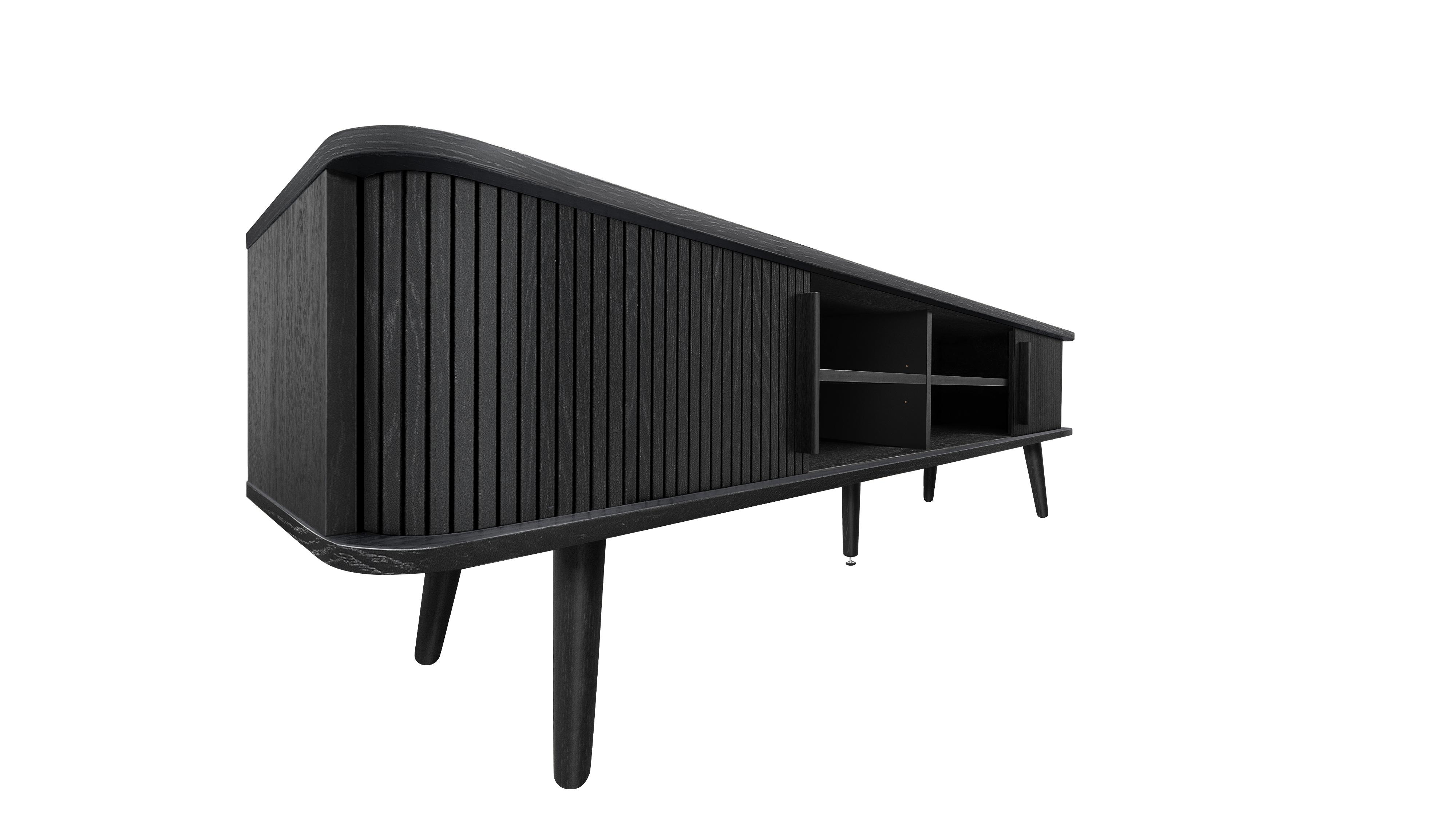 Design TV-Schrank in Vintage-Look schwarz