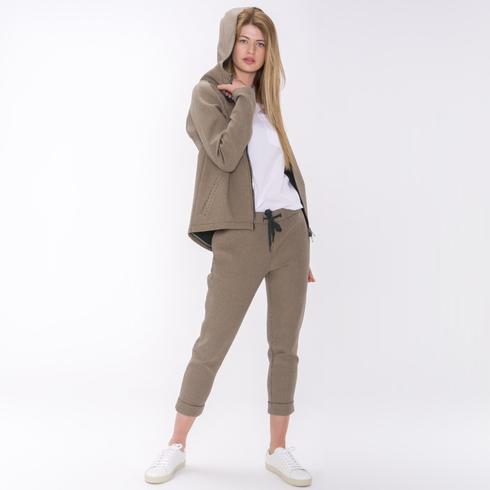 Sweat Scuba Hoody Jacket, pepita-tanne