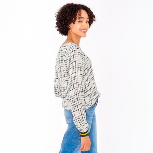 Blouse, tanne-senf