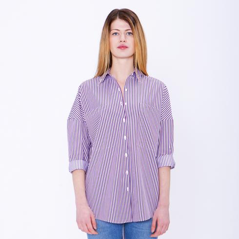 Blouse, navy-white-red