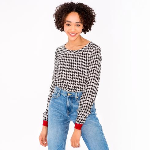 Blouse, black-new-red