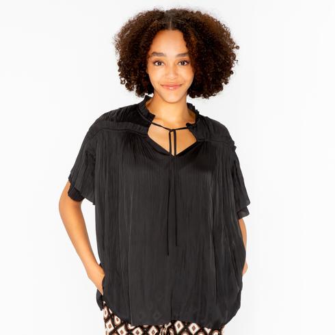BLUSE, schwarz
