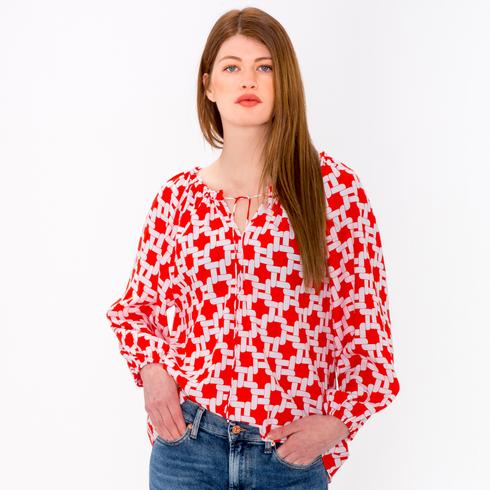 BLUSE, rot multi