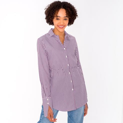 Blouse, navy-white-red