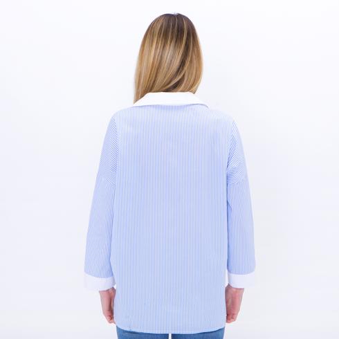 BLUSE, blau weiß