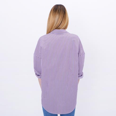 Blouse, navy-white-red