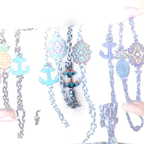 ARMBAND, greenorange anchor bg rib