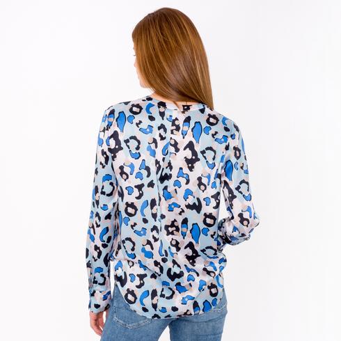 BLUSE, hellblau multi