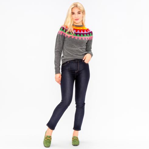 PULLOVER, grau multi