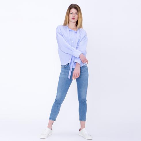 BLUSE, lightblue-white