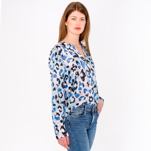 BLUSE, hellblau multi