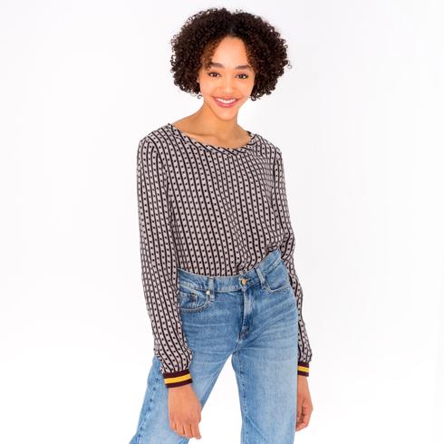 Blouse, grey black