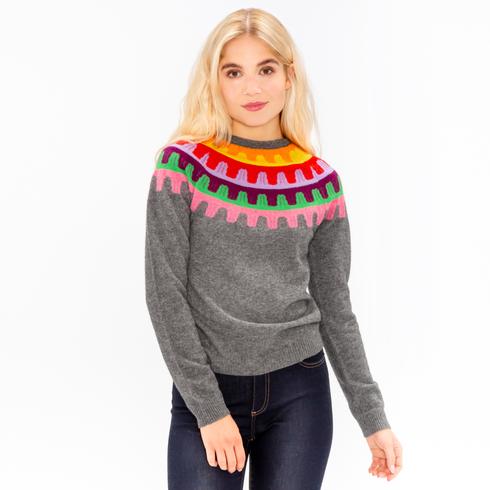 PULLOVER, grau multi