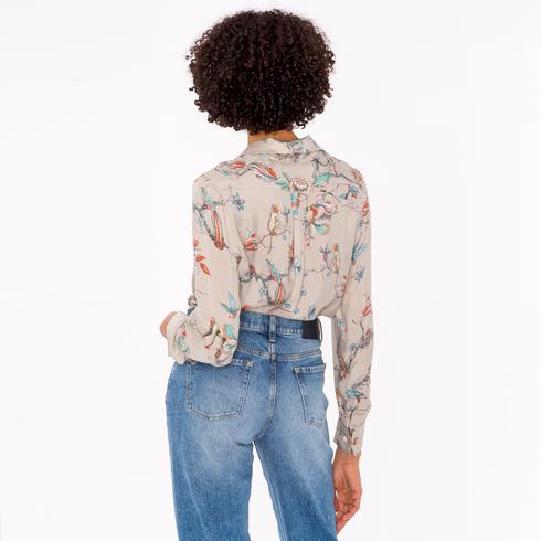 BLUSE sand-red-green