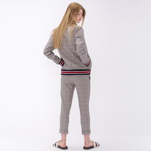 Sweat Jacket, checked-with-navy