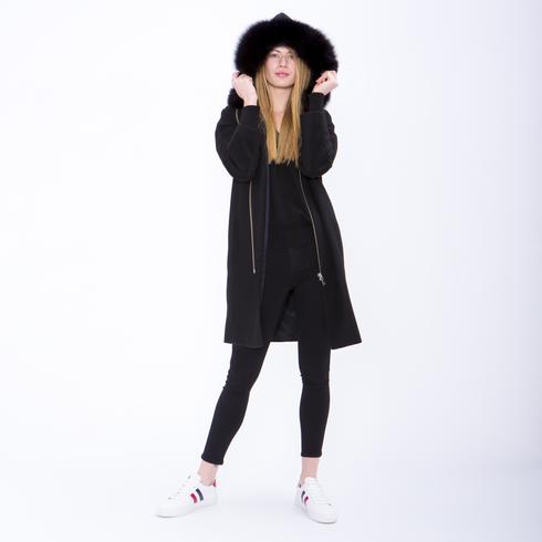 Coat (Hoody & Fur), black